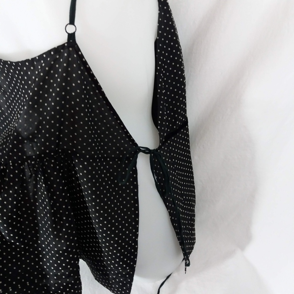 Rebecca Taylor Polka Dot Silk Top 4 Open Sides - Picture 2 of 7